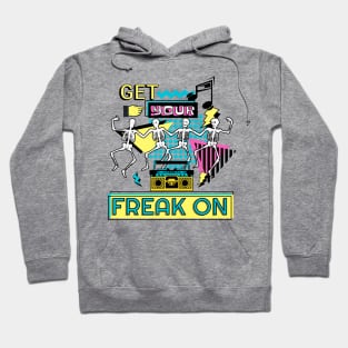 Retro 90s aesthetic dancing skeletons | get your freak on Hoodie